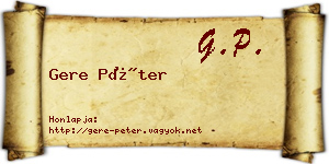 Gere Péter névjegykártya