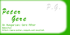 peter gere business card